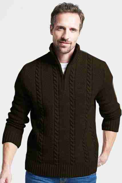 FREAKS Men Self Design Round Neck Grey Sweater - Image 5