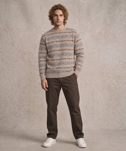 KILINAUT Men Woven V Neck Beige Sweater - Image 4