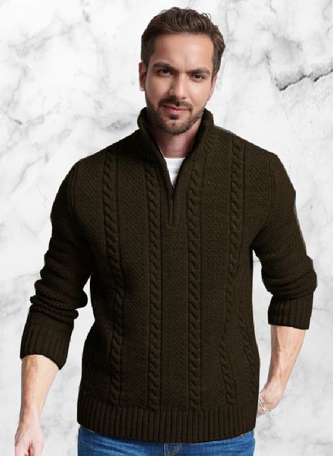 FREAKS Men Self Design Round Neck Grey Sweater - Image 6