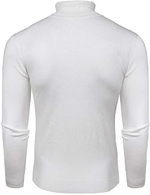 Starvy Men Self Design High Neck White Sweater - Image 7