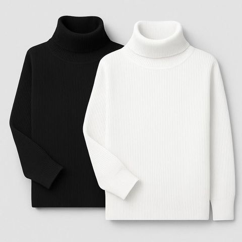 LAWAIZAGARMENTS Men Striped High Neck Black, White Sweater - Image 6