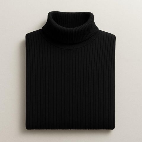 LAWAIZAGARMENTS Men Striped High Neck Black, White Sweater - Image 4