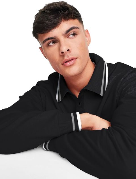 Jump Cuts Men Printed Polo Neck Cotton Blend Black T-Shirt - Image 8