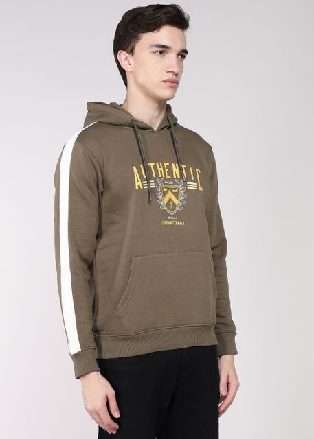 INDIAN TERRAIN Men Full Sleeve Graphic Print Hooded Sweatshirt - Image 7
