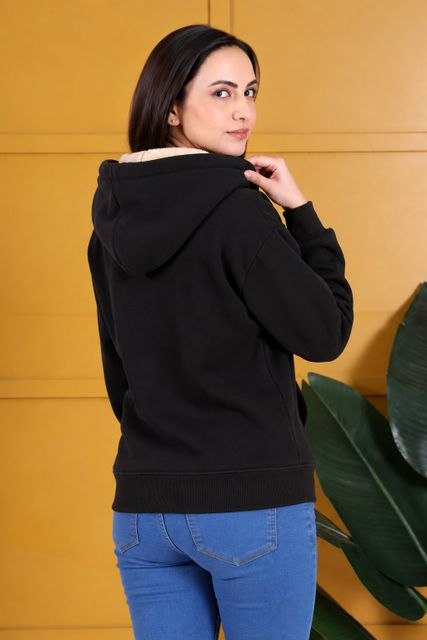 kshs Women Full Sleeve Solid Hooded Sweatshirt - Image 7
