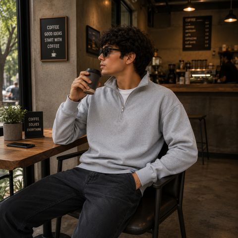Vibecraft Men Full Sleeve Solid Sweatshirt - Image 7