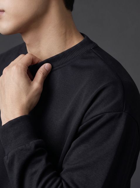 GIBBONTE Men Full Sleeve Solid Sweatshirt - Image 6
