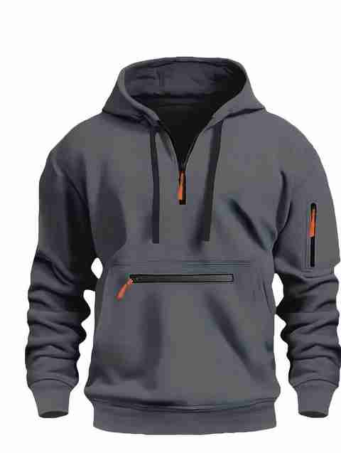 NAUGHTYMEN Men Full Sleeve Solid Hooded Sweatshirt - Image 2