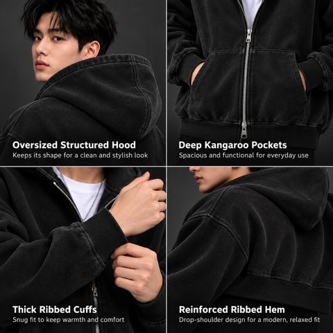 Ovalo Men Full Sleeve Solid Hooded Sweatshirt - Image 8