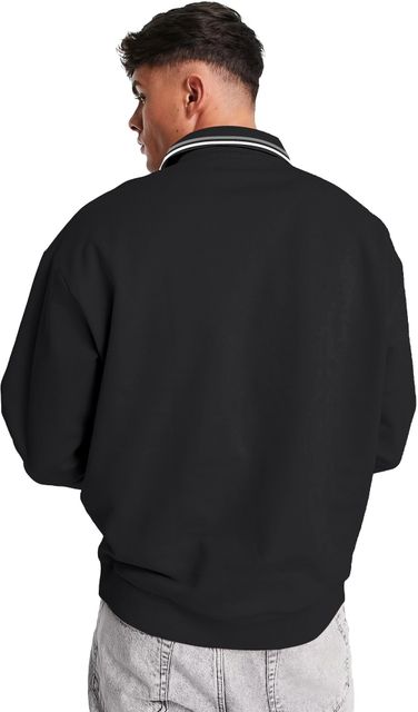 Jump Cuts Men Printed Polo Neck Cotton Blend Black T-Shirt - Image 7