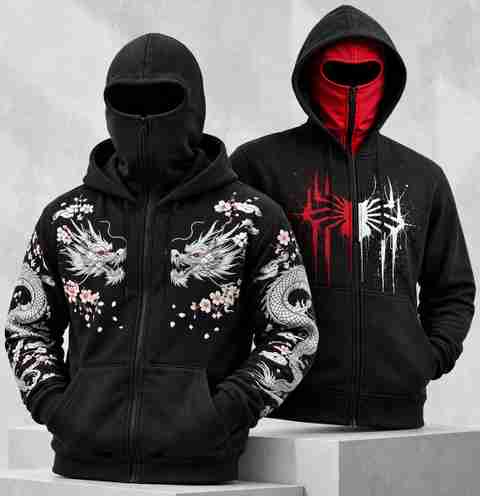 TRIPR Men Full Sleeve Printed Hooded Sweatshirt - Image 5