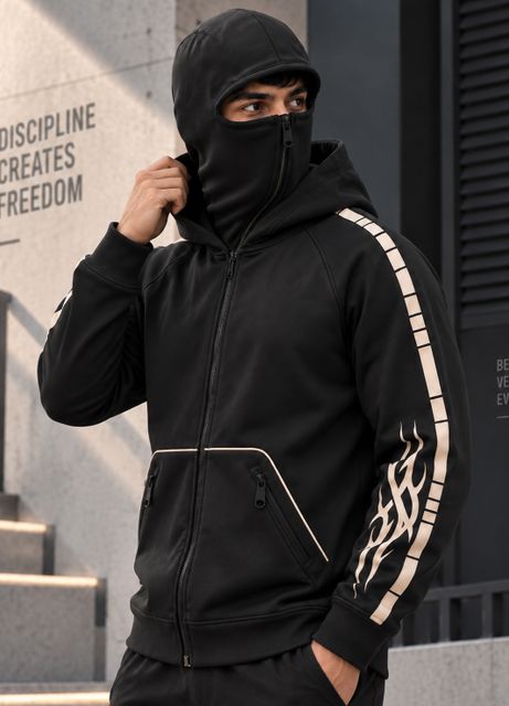 TRIPR Men Full Sleeve Printed Hooded Sweatshirt - Image 7