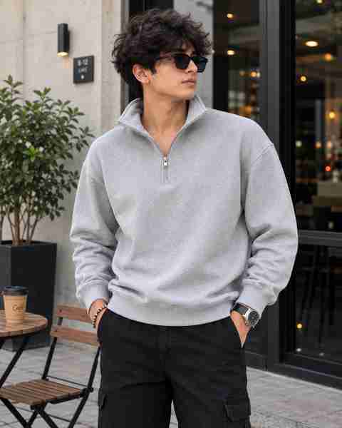 Vibecraft Men Full Sleeve Solid Sweatshirt - Image 5