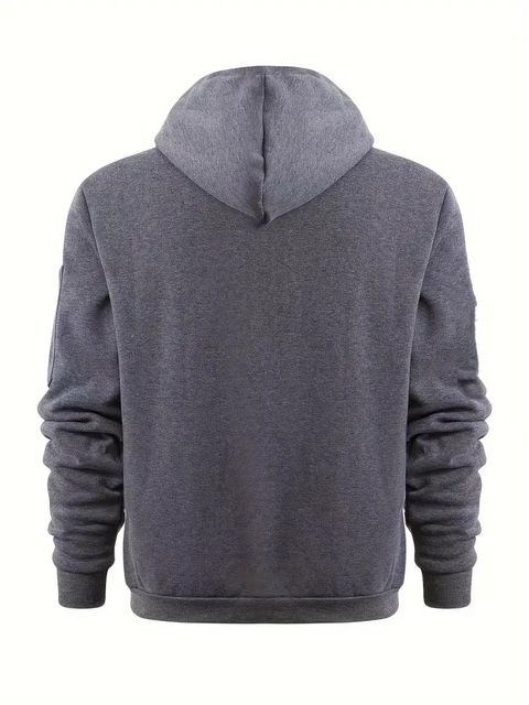 NAUGHTYMEN Men Full Sleeve Solid Hooded Sweatshirt - Image 3