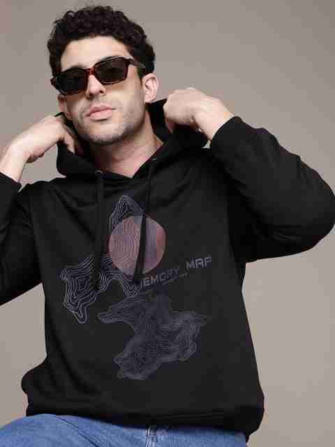 Roadster Men Full Sleeve Printed Hooded Sweatshirt - Image 5