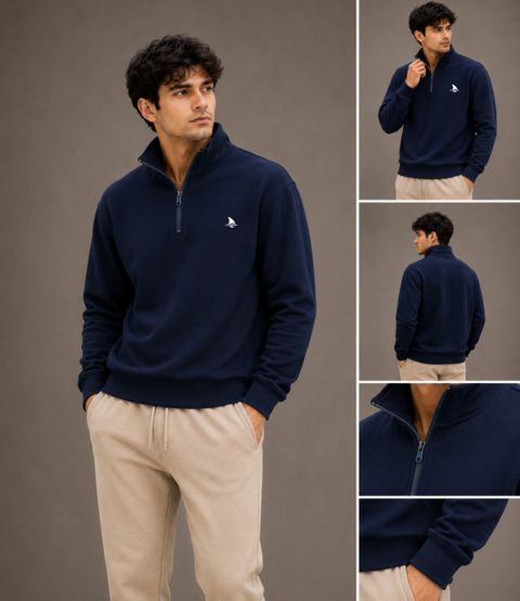 BOLDSHARK Men Full Sleeve Solid Sweatshirt - Image 8