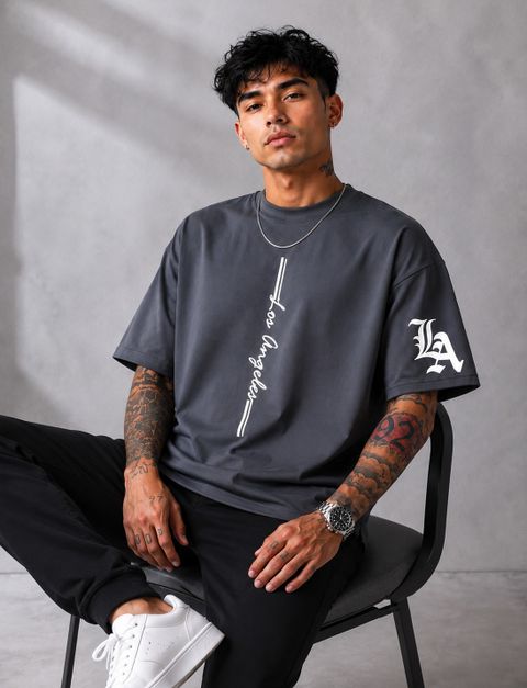 BNT Men Typography Round Neck Polyester Grey T-Shirt - Image 7