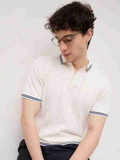 VASTRADO Men White Pure Cotton Polo T-Shirt - Image 5