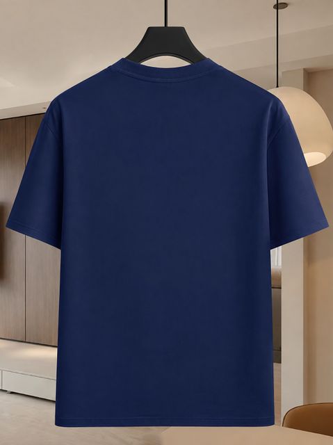 crewmax Men's Graphic Print Round Neck Cotton Blue T-Shirt - Image 6