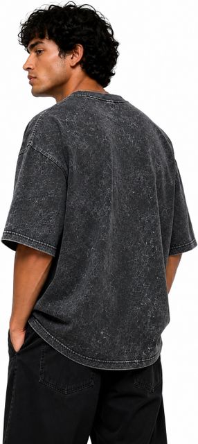ENZIKO Men Washed Round Neck Pure Cotton Black T-Shirt - Image 8