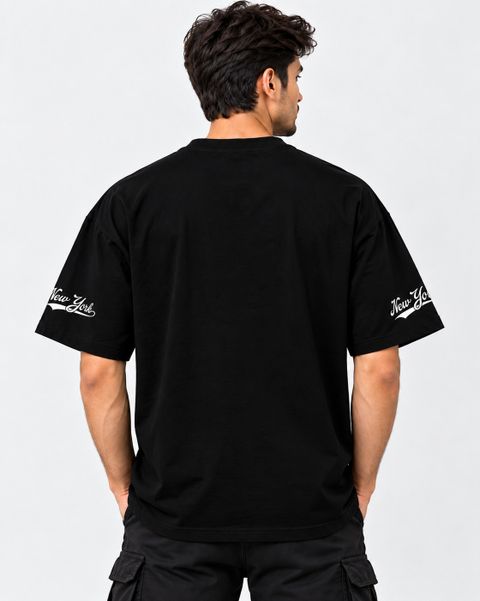 nykrafashion Men's Black Cotton Blend Printed T-Shirt - Image 6