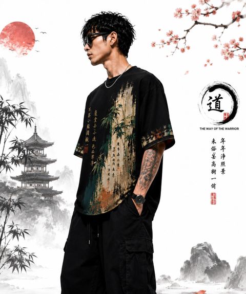 Larren Devis Men's Graphic Print Cotton Blend Black T-Shirt - Image 4