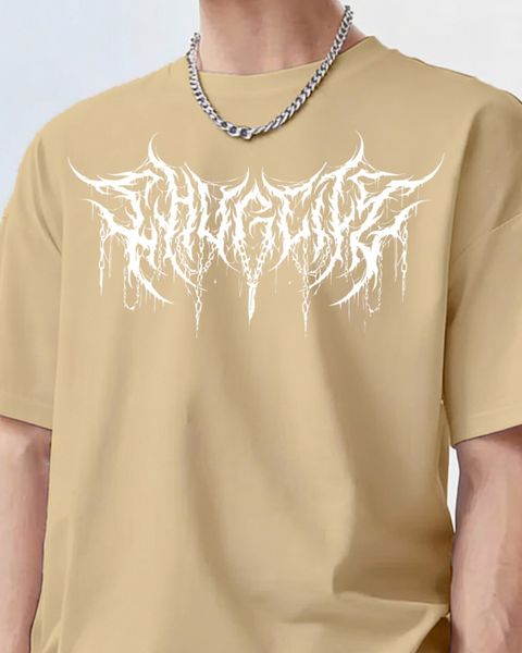 FLYIND VOGUE OUTFIT Men Printed Round Neck Polycotton Beige T-Shirt - Image 4