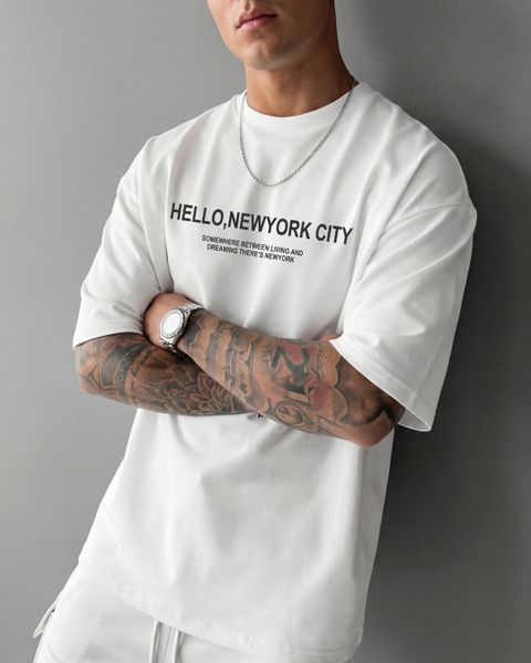 FLYIND VOGUE OUTFIT Men White Typography Round Neck T-Shirt - Image 5