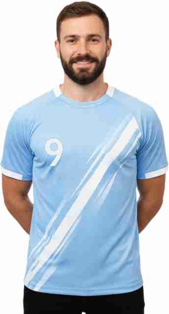 Smv Men Typography Round Neck Polyester Light Blue T-Shirt - Image 5