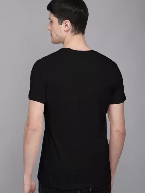 Oishee Men Colorblock Round Neck Polyester Black T-Shirt - Image 7