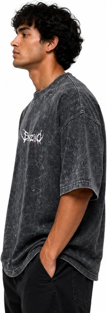 ENZIKO Men Washed Round Neck Pure Cotton Black T-Shirt - Image 7