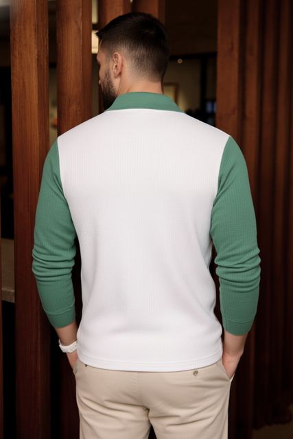 Try This Pack of 2 Men Striped Zip Neck Cotton Blend T-Shirt - Image 7