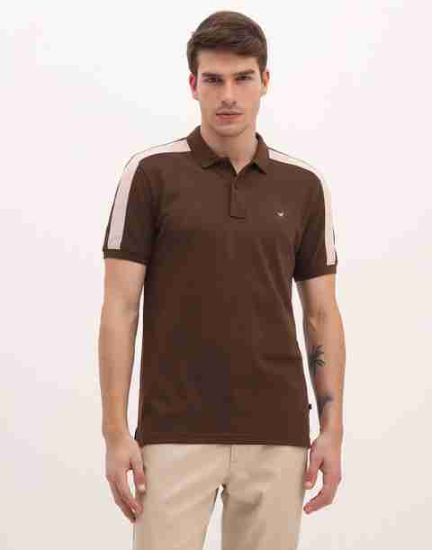 Blackberrys Men Solid Polo Neck Cotton Blend Brown T-Shirt - Image 5