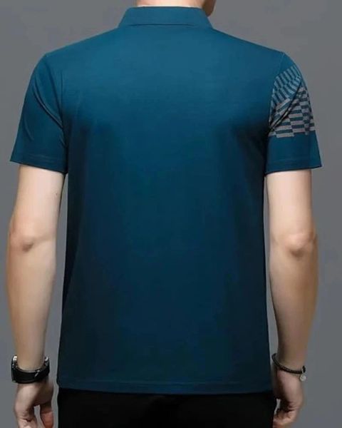 TAZO Men Striped Polo Neck Cotton Blend Multicolor T-Shirt - Image 6