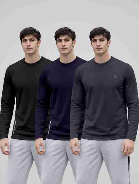 FTX Pack of 3 Men Solid Round Neck Polyester Multicolor T-Shirt - Image 5