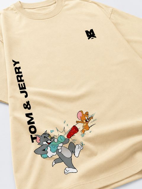 kapdamart.com Men's Beige Graphic Print Cotton T-Shirt - Image 8