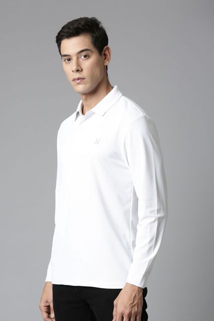 MaxzoneEcommerce Men's Solid White Polo Neck Polyester T-Shirt - Image 8