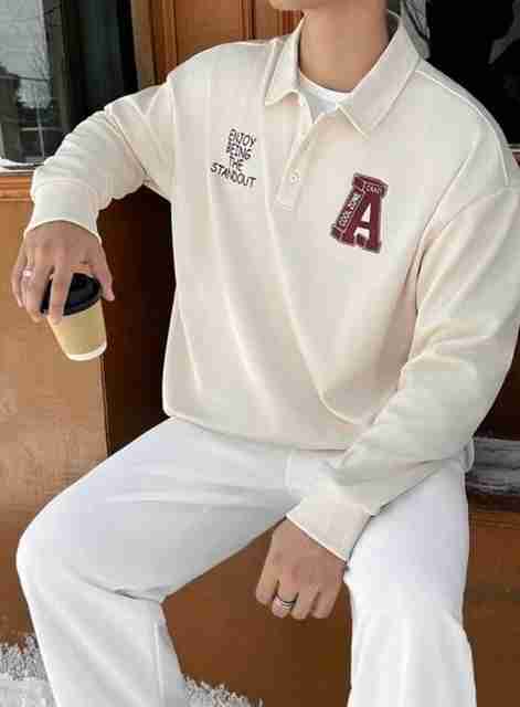 UGFABRICS TREND Men's Beige Polo Neck Cotton Blend T-Shirt - Image 5