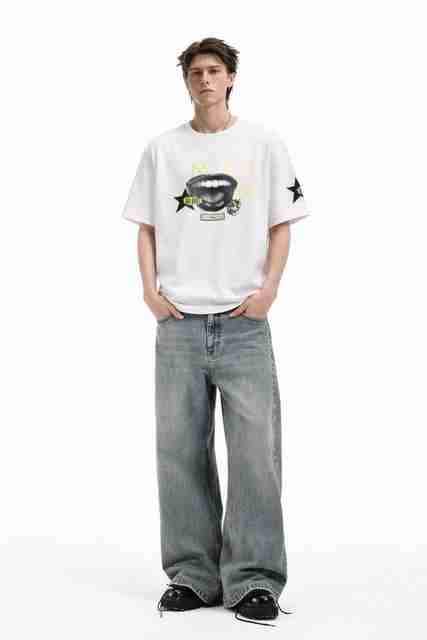 Selekt Men's Printed Round Neck Cotton Blend White T-Shirt - Image 5