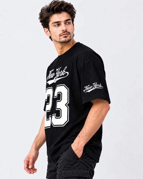 nykrafashion Men's Black Cotton Blend Printed T-Shirt - Image 7