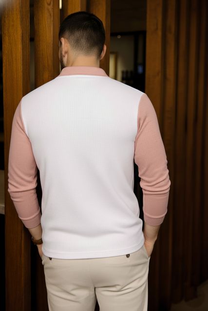 Try This Pack of 2 Men Striped Zip Neck Cotton Blend T-Shirt - Image 6