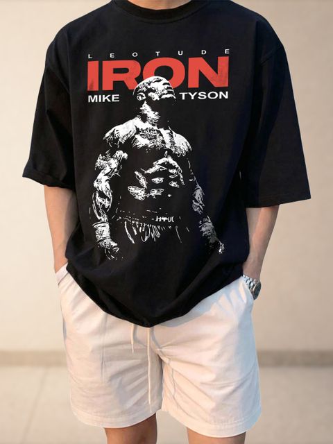 Leotude Pack of 2 Men Graphic Print Cotton Blend T-Shirt - Image 6