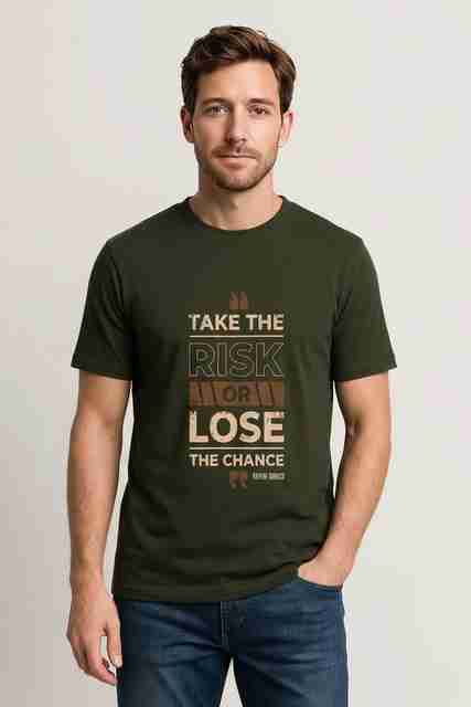 METRONAUT Men's Round Neck Pure Cotton Green T-Shirt - Image 5