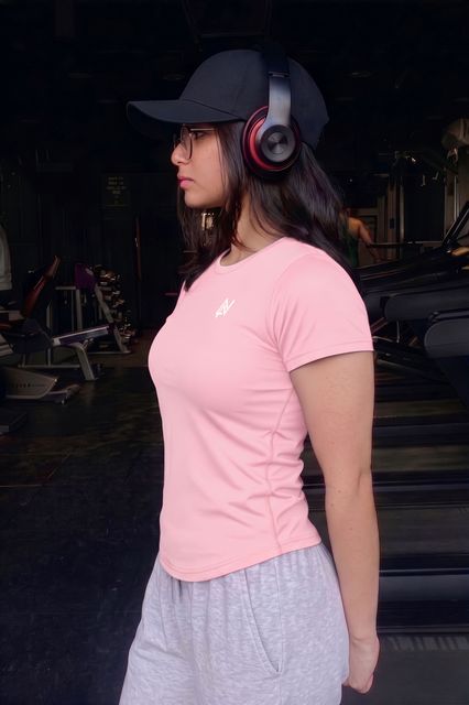 NEXSUS APPARELS Women Printed Round Neck Polyester Pink T-Shirt - Image 7