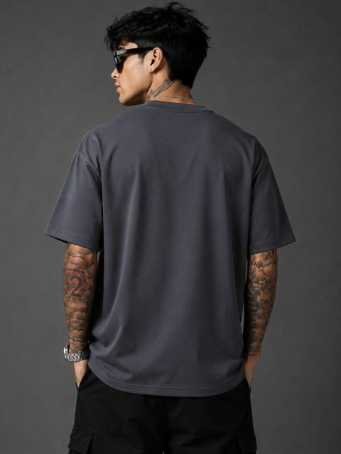 BNT Men Typography Round Neck Polyester Grey T-Shirt - Image 6