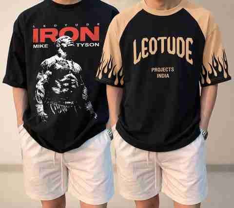 Leotude Pack of 2 Men Graphic Print Cotton Blend T-Shirt - Image 5