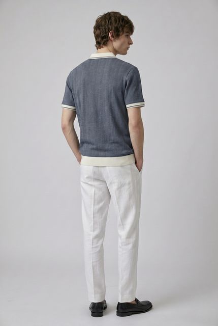 KIIBOINDIA Men Striped Polo Neck Grey T-Shirt - Image 6