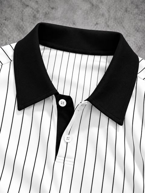 KAJARU Men Self Design Polo Neck Polycotton T-Shirt (Black) - Image 7
