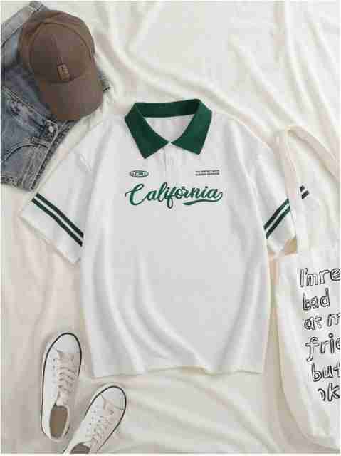 AVEJO Men Solid Polo Neck Cotton Blend White T-Shirt - Image 5