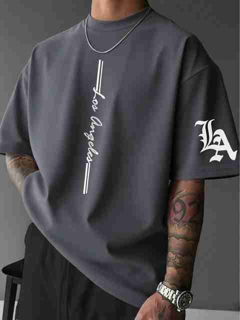 BNT Men Typography Round Neck Polyester Grey T-Shirt - Image 5